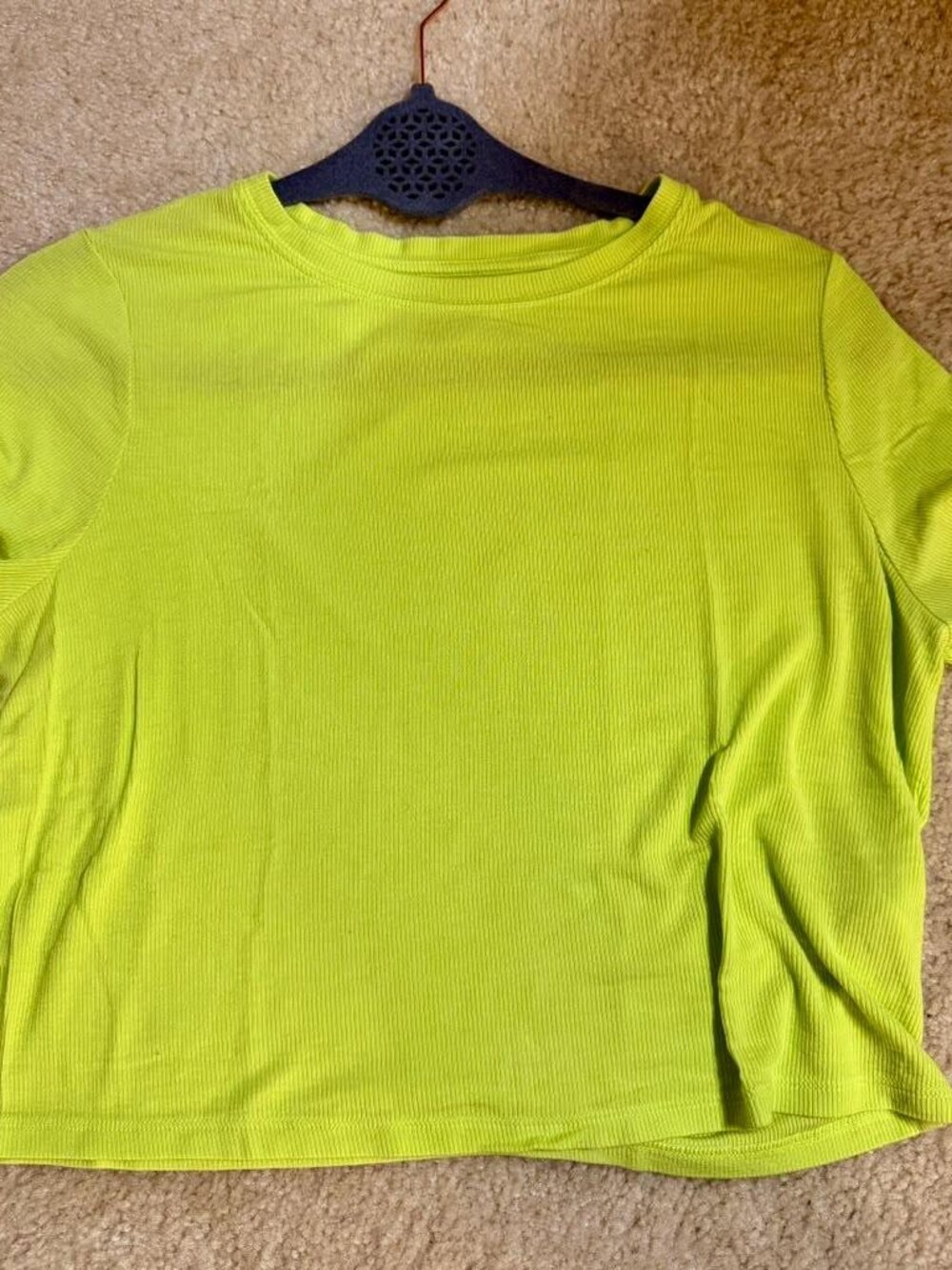 Tavi Neon Yellow Ribbed Active Tee Size S